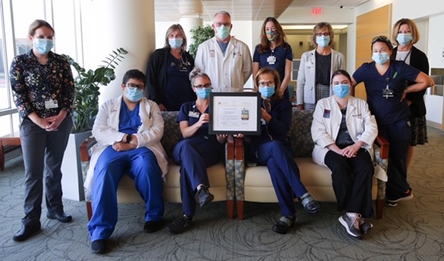 The Heart Failure Team at Chester County Hospital Holding the Award